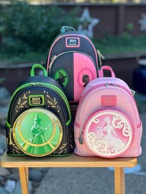 Loungefly Universal Wicked Glinda and Elphaba Mini Backpack Ultimate Bundle NWT